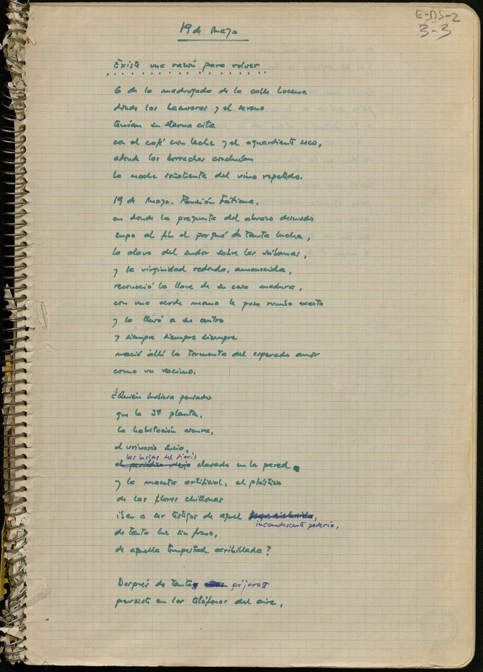Manuscrito Javier Egea 19 de mayo (A boca de parir) E-MS-2 (3-3)
