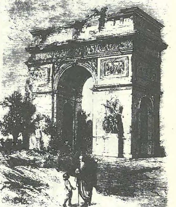 Grabado del Arco de Triunfo de París